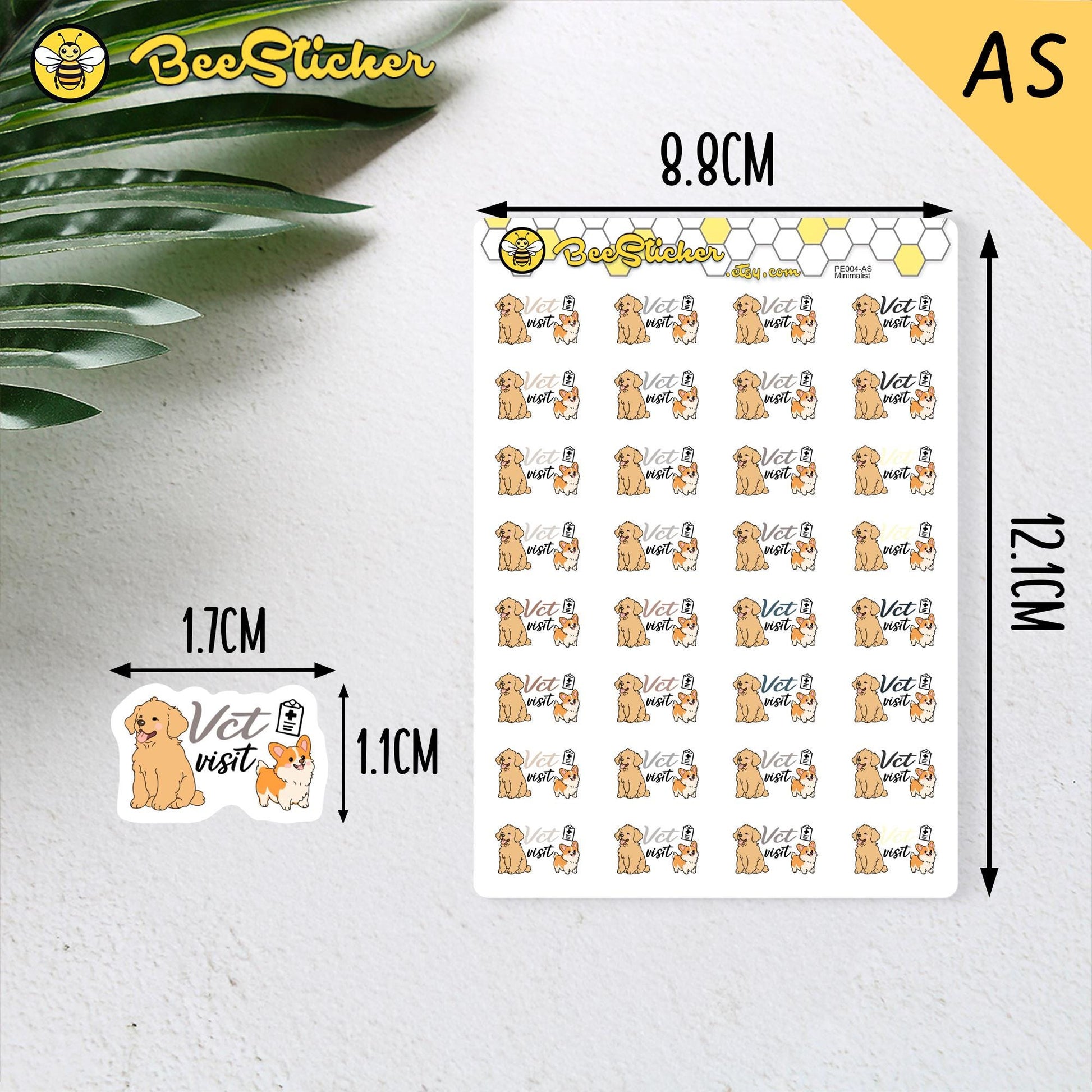 Vet Visit - Dog or Cat Planner Stickers | Choose from 2 shapes and multiple colors | Planner Stickers |PE004