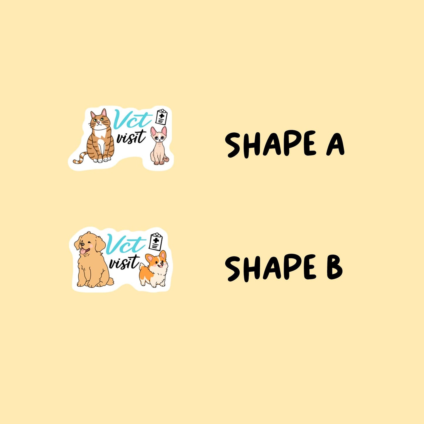 Vet Visit - Dog or Cat Planner Stickers | Choose from 2 shapes and multiple colors | Planner Stickers |PE004