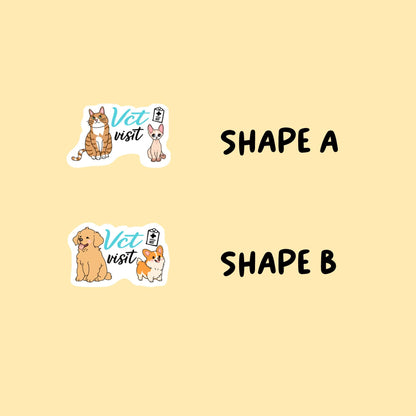 Vet Visit - Dog or Cat Planner Stickers | Choose from 2 shapes and multiple colors | Planner Stickers |PE004