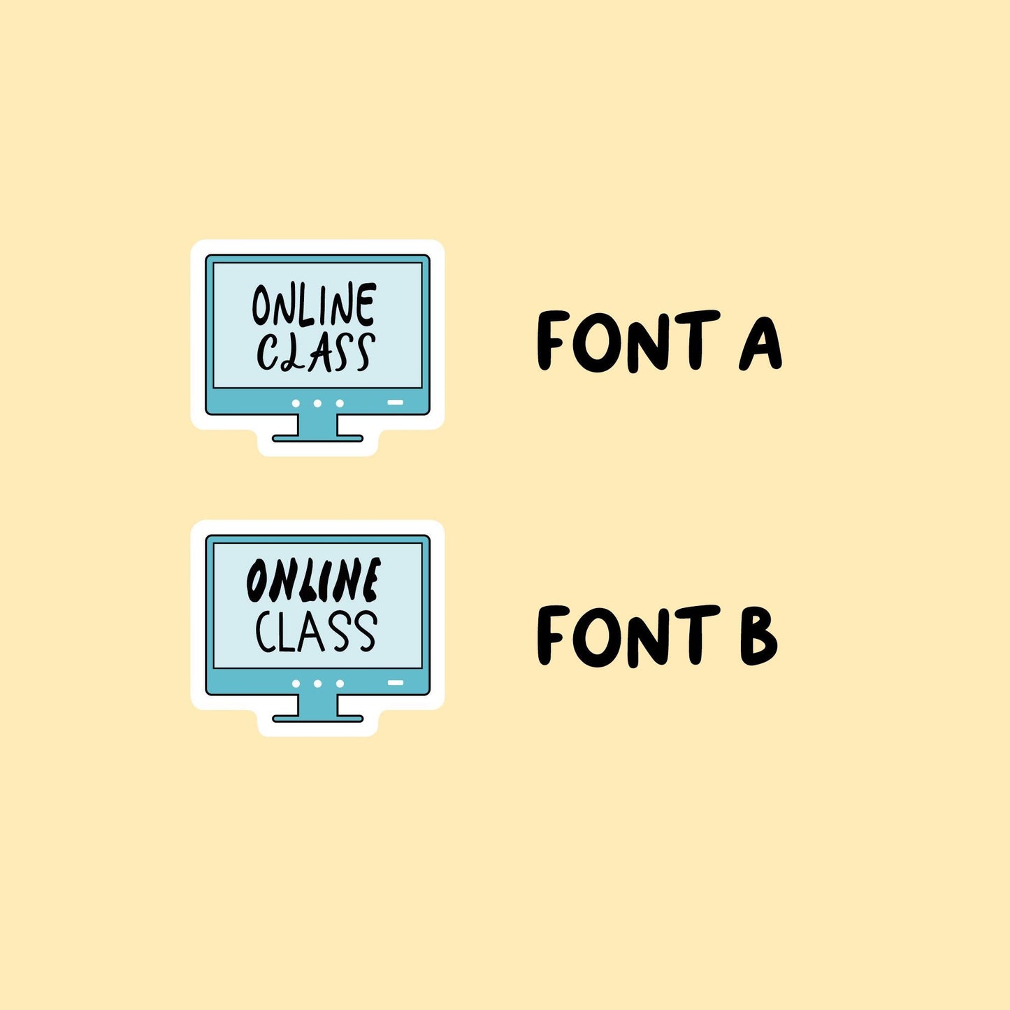 Online Class Planner Stickers | Choose from 2 fonts and multiple colors | Planner Stickers |SC004