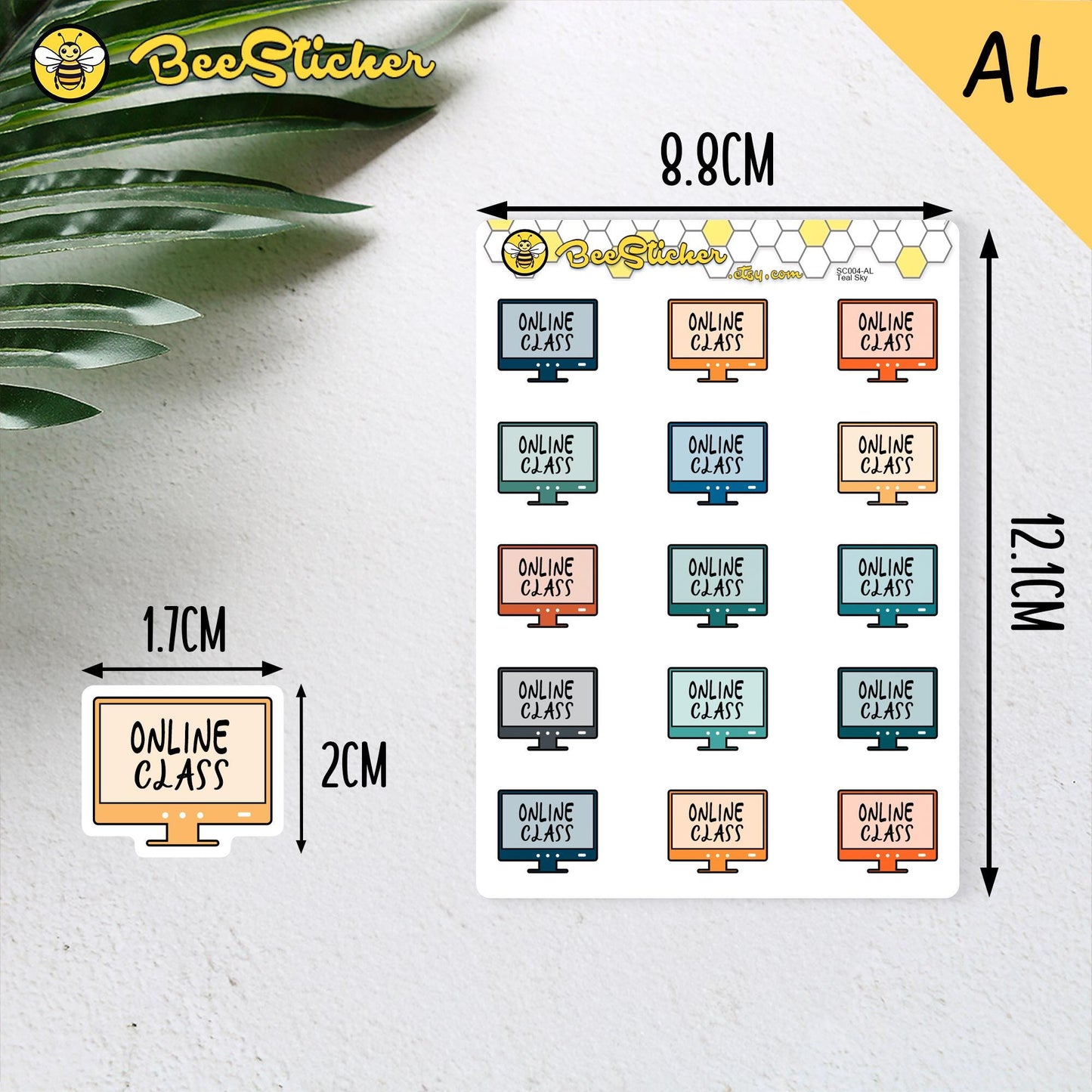Online Class Planner Stickers | Choose from 2 fonts and multiple colors | Planner Stickers |SC004