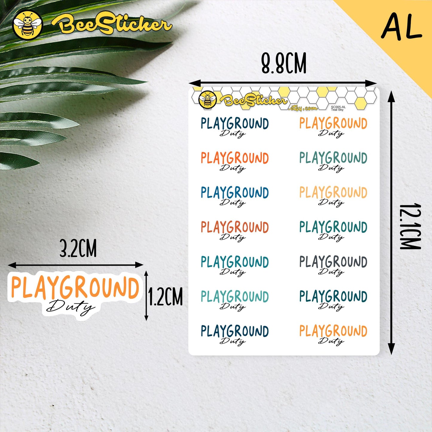 Playground Duty Planner Stickers | Choose from 2 fonts and multiple colors | Planner Stickers |SC005