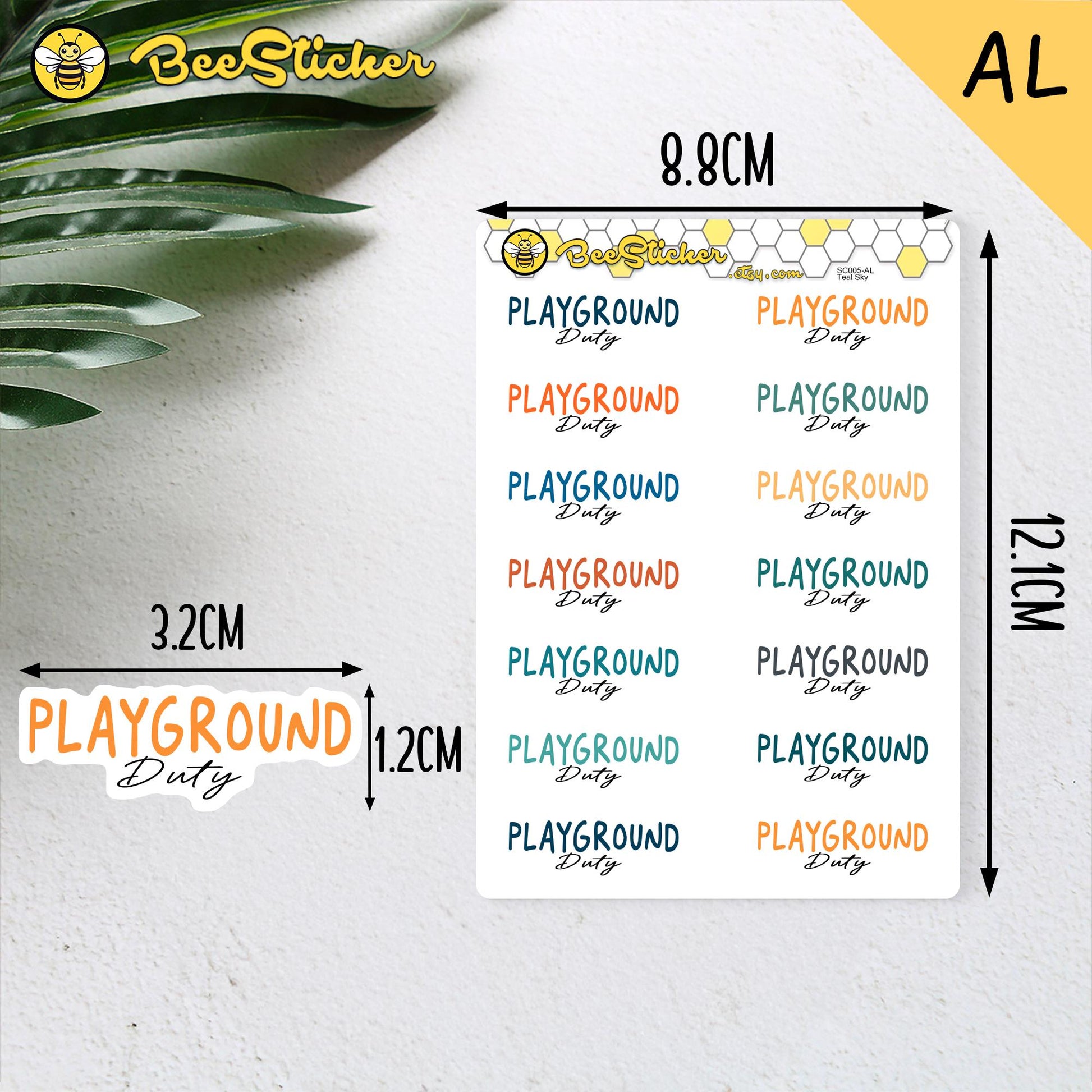 Playground Duty Planner Stickers | Choose from 2 fonts and multiple colors | Planner Stickers |SC005