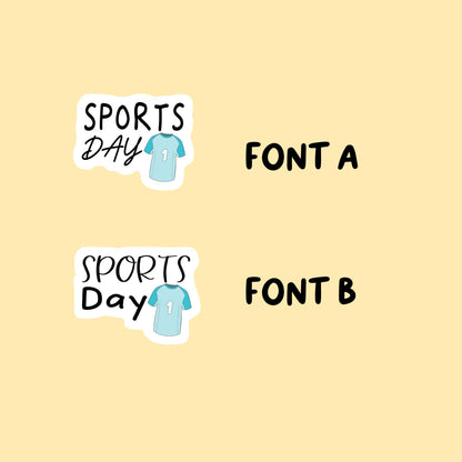 Sports Day Planner Stickers | Choose from 2 fonts and multiple colors | Planner Stickers |SC006