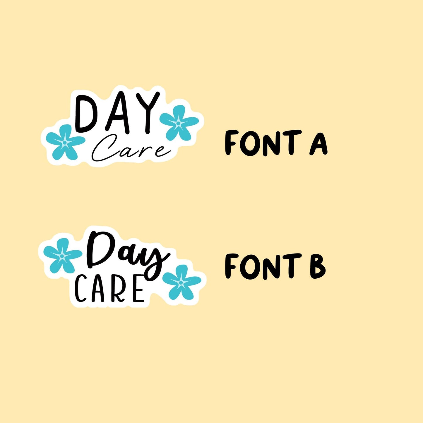 Day Care Planner Stickers | Choose from 2 fonts and multiple colors | Planner Stickers |SC007
