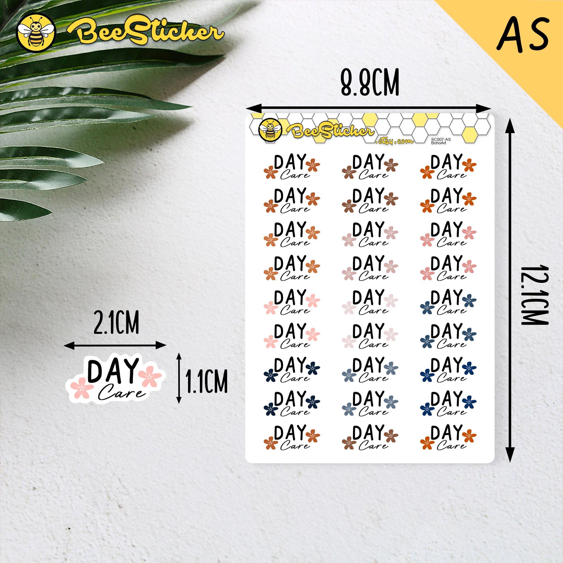 Day Care Planner Stickers | Choose from 2 fonts and multiple colors | Planner Stickers |SC007