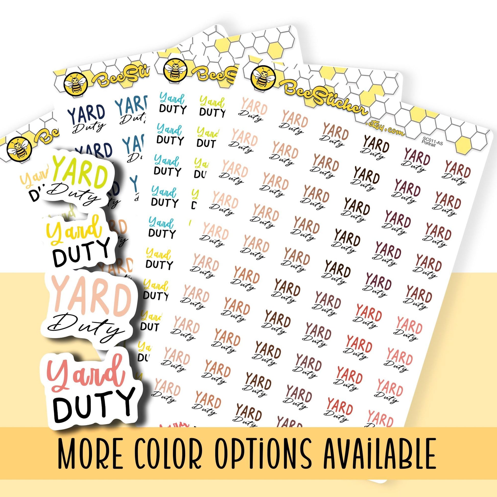 Yard Duty Planner Stickers | Choose from 2 fonts and multiple colors | Planner Stickers |SC011