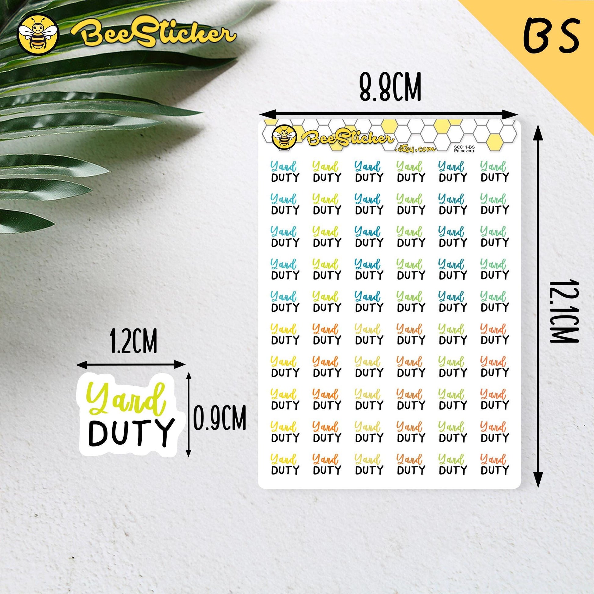 Yard Duty Planner Stickers | Choose from 2 fonts and multiple colors | Planner Stickers |SC011