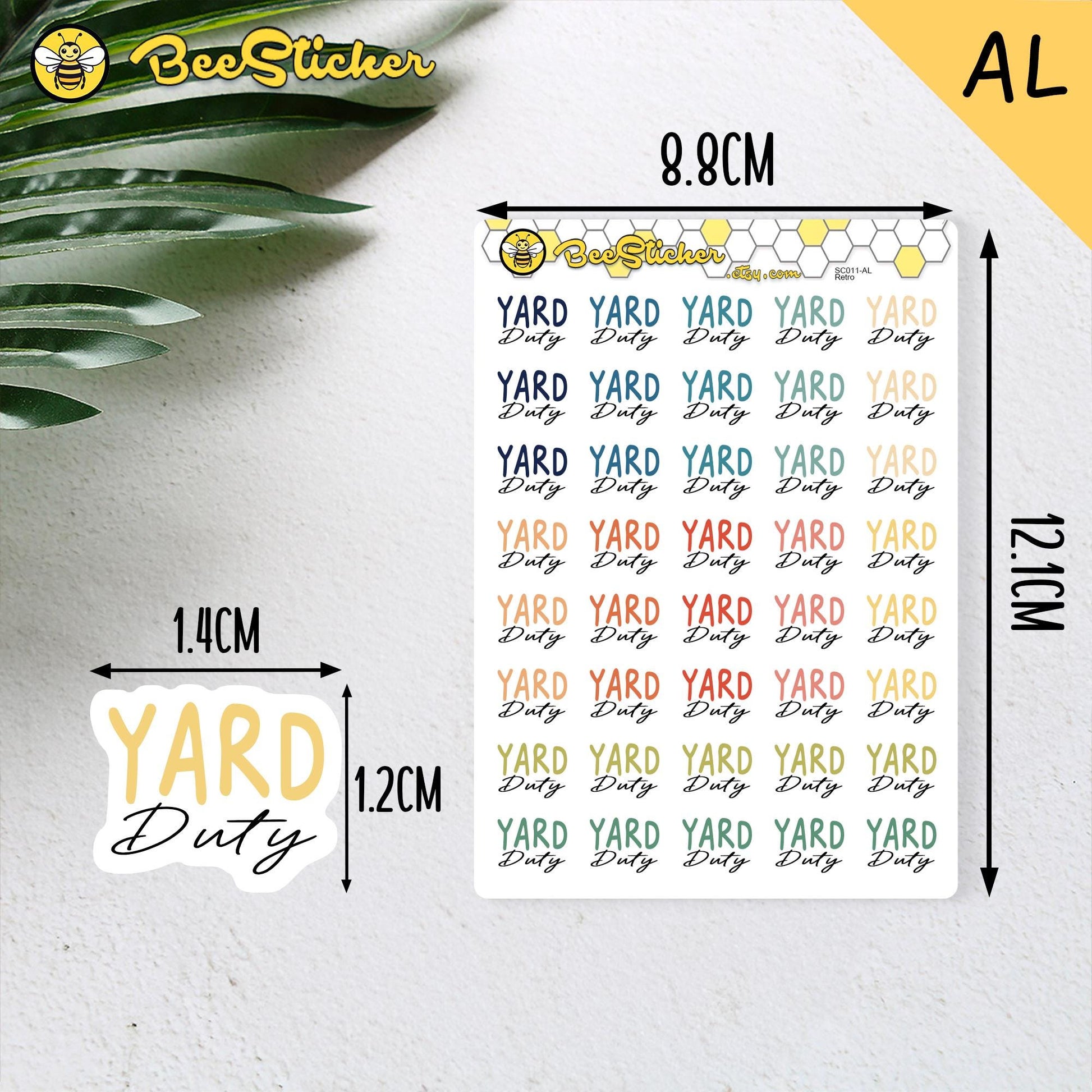 Yard Duty Planner Stickers | Choose from 2 fonts and multiple colors | Planner Stickers |SC011