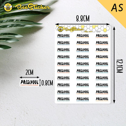 Preschool Planner Stickers | Choose from 2 fonts and multiple colors | Planner Stickers |SC012