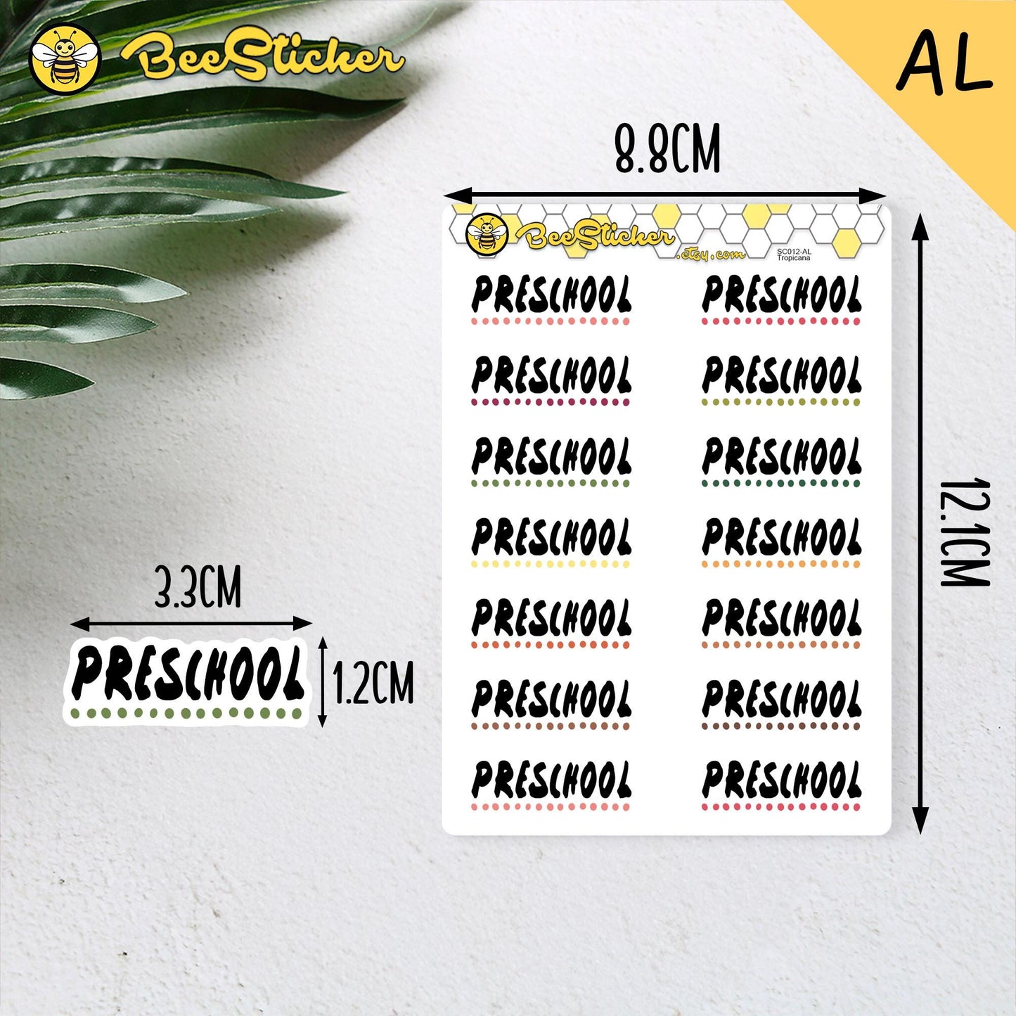 Preschool Planner Stickers | Choose from 2 fonts and multiple colors | Planner Stickers |SC012