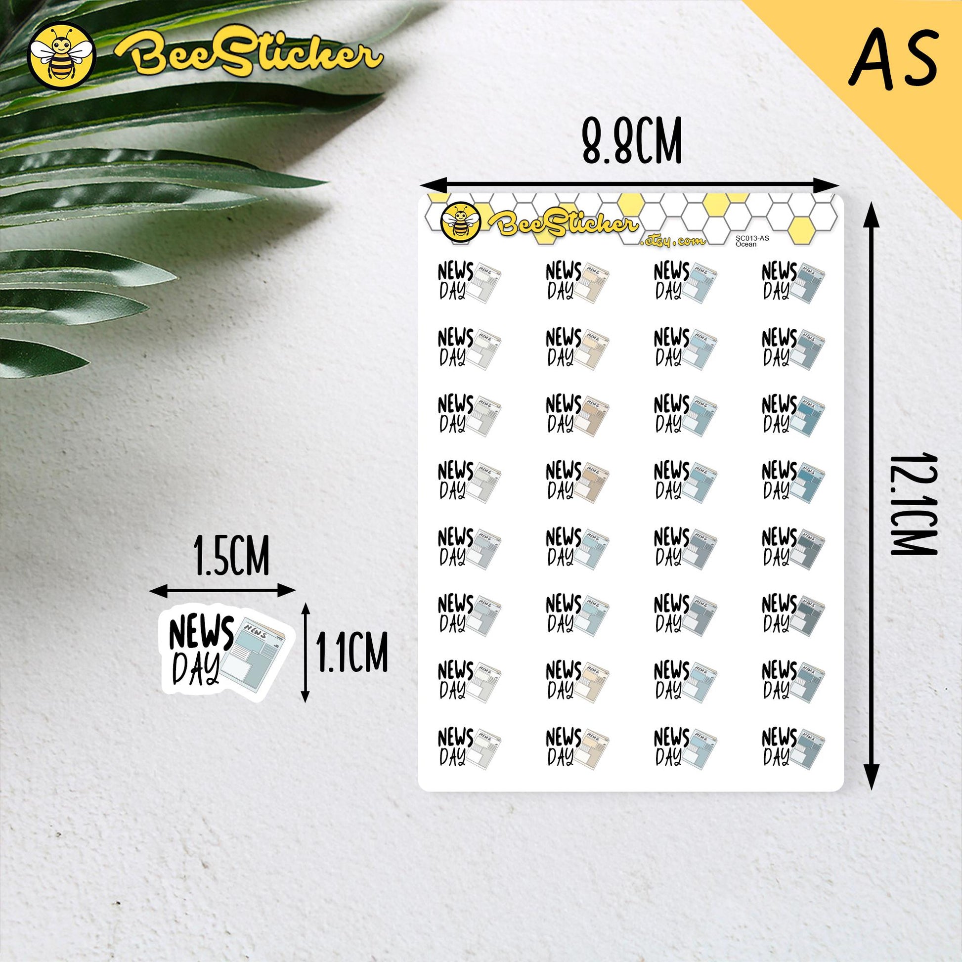 News Day Planner Stickers | Choose from 2 fonts and multiple colors | Planner Stickers |SC013