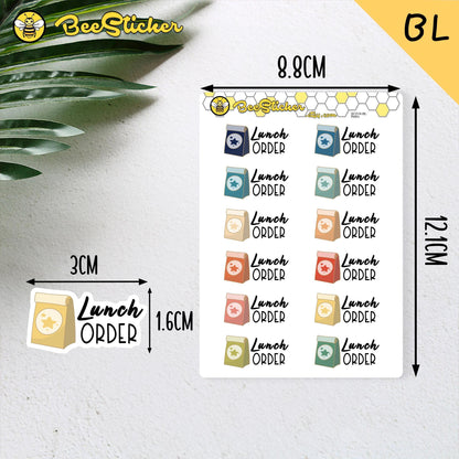 Lunch Order Planner Stickers | Choose from 2 fonts and multiple colors | Planner Stickers |SC014