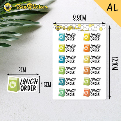 Lunch Order Planner Stickers | Choose from 2 fonts and multiple colors | Planner Stickers |SC014