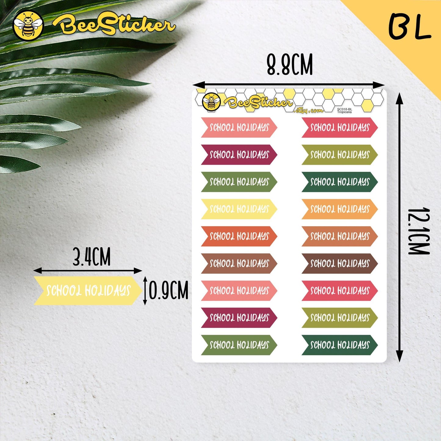 School Holidays Planner Stickers | Choose from 2 fonts and multiple colors | Planner Stickers |SC018