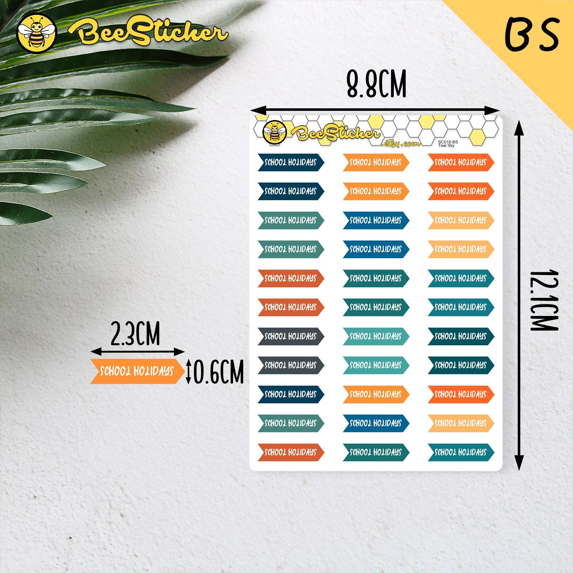 School Holidays Planner Stickers | Choose from 2 fonts and multiple colors | Planner Stickers |SC018