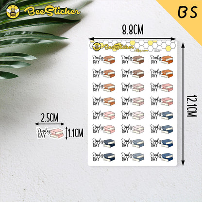 Study Day Planner Stickers | Choose from 2 fonts and multiple colors | Planner Stickers |SC019