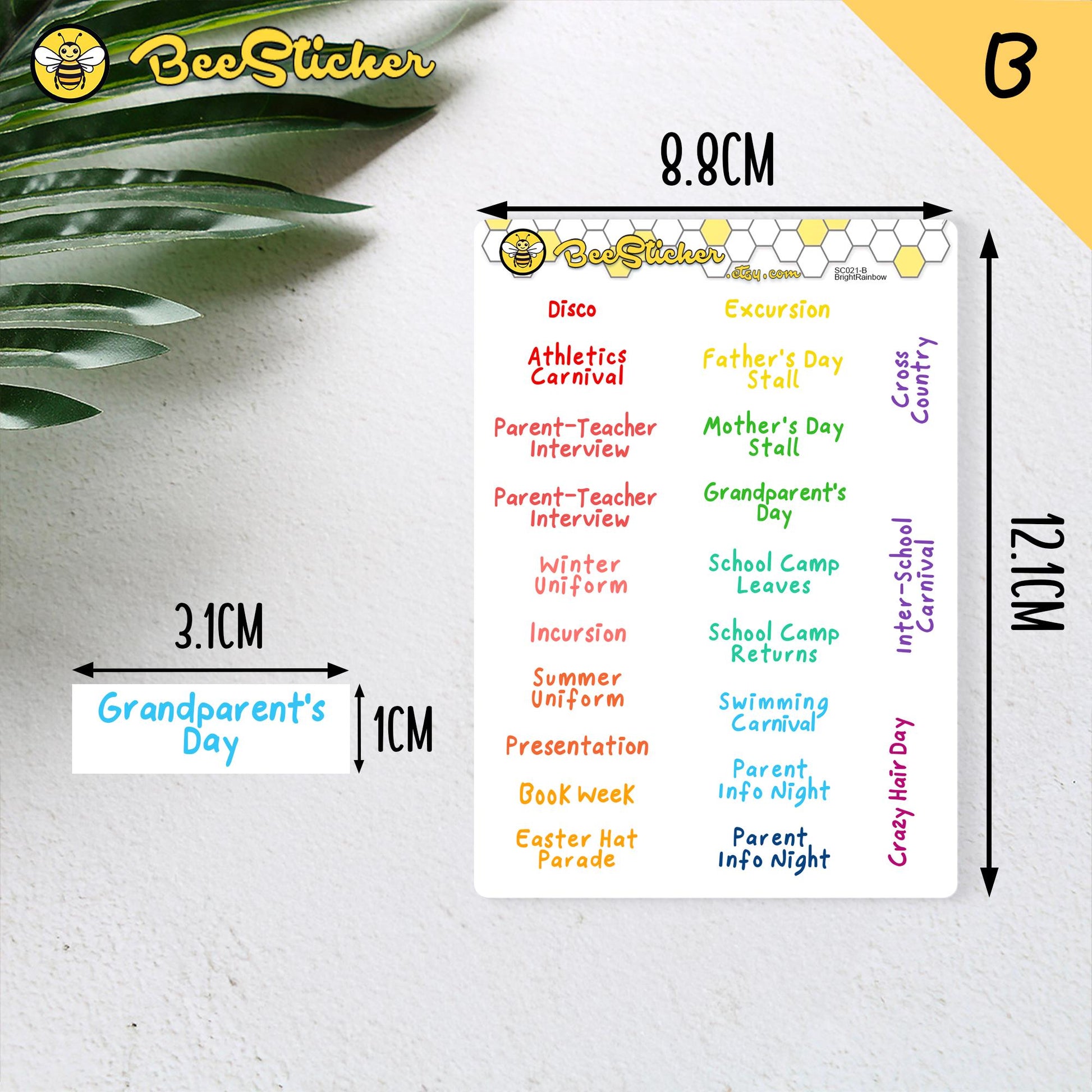TAFE Planner Stickers | Choose from 2 fonts and multiple colors | Planner Stickers |SC021