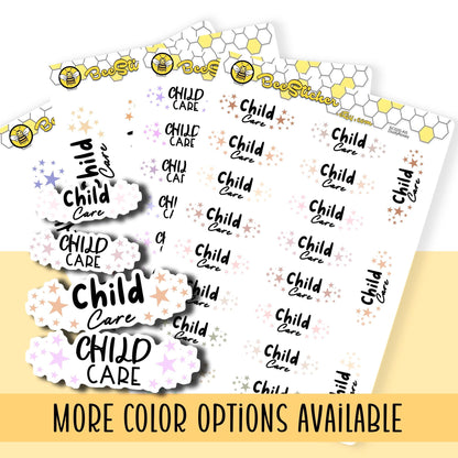 Child Care Planner Stickers | Choose from 2 fonts and multiple colors | Planner Stickers |SC020