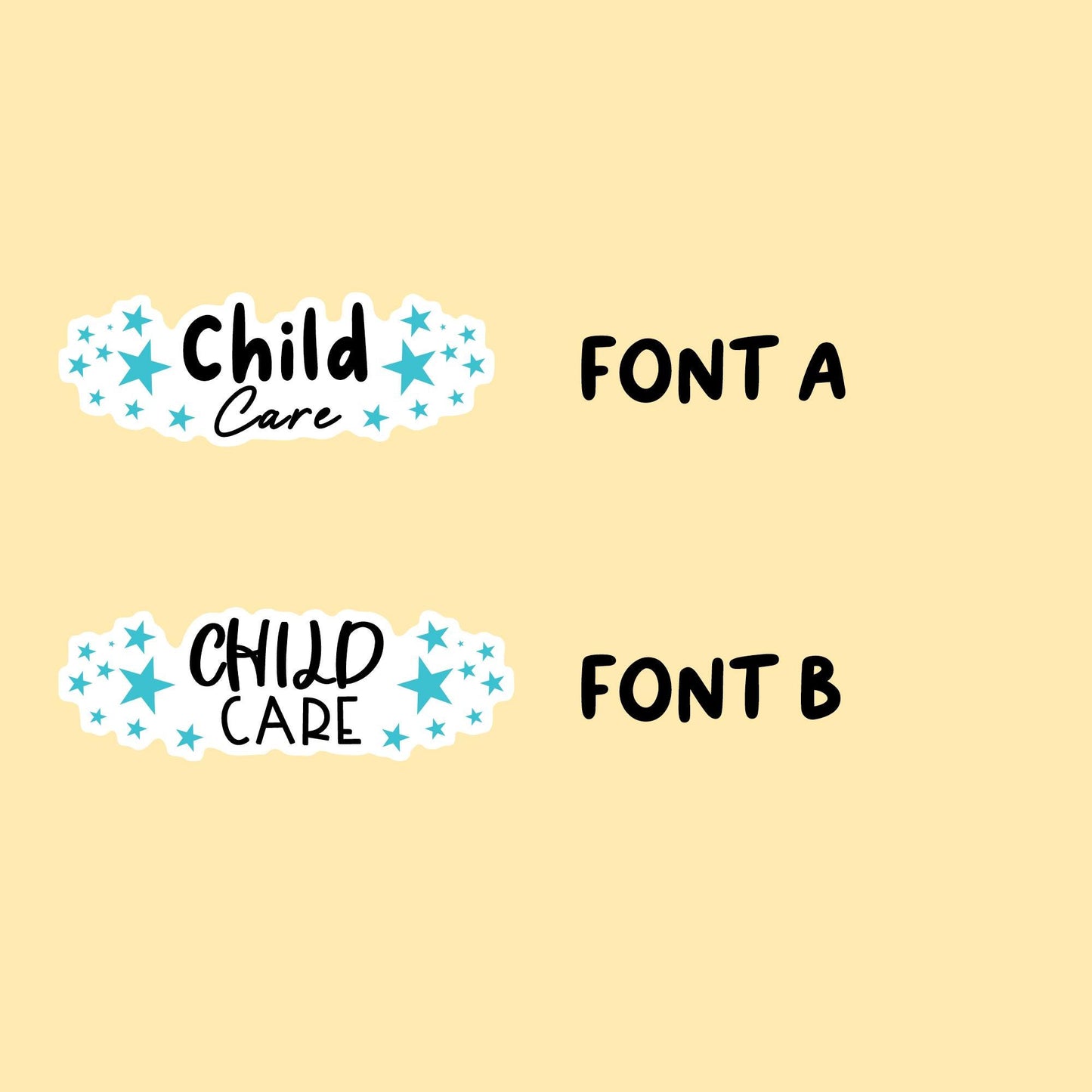 Child Care Planner Stickers | Choose from 2 fonts and multiple colors | Planner Stickers |SC020