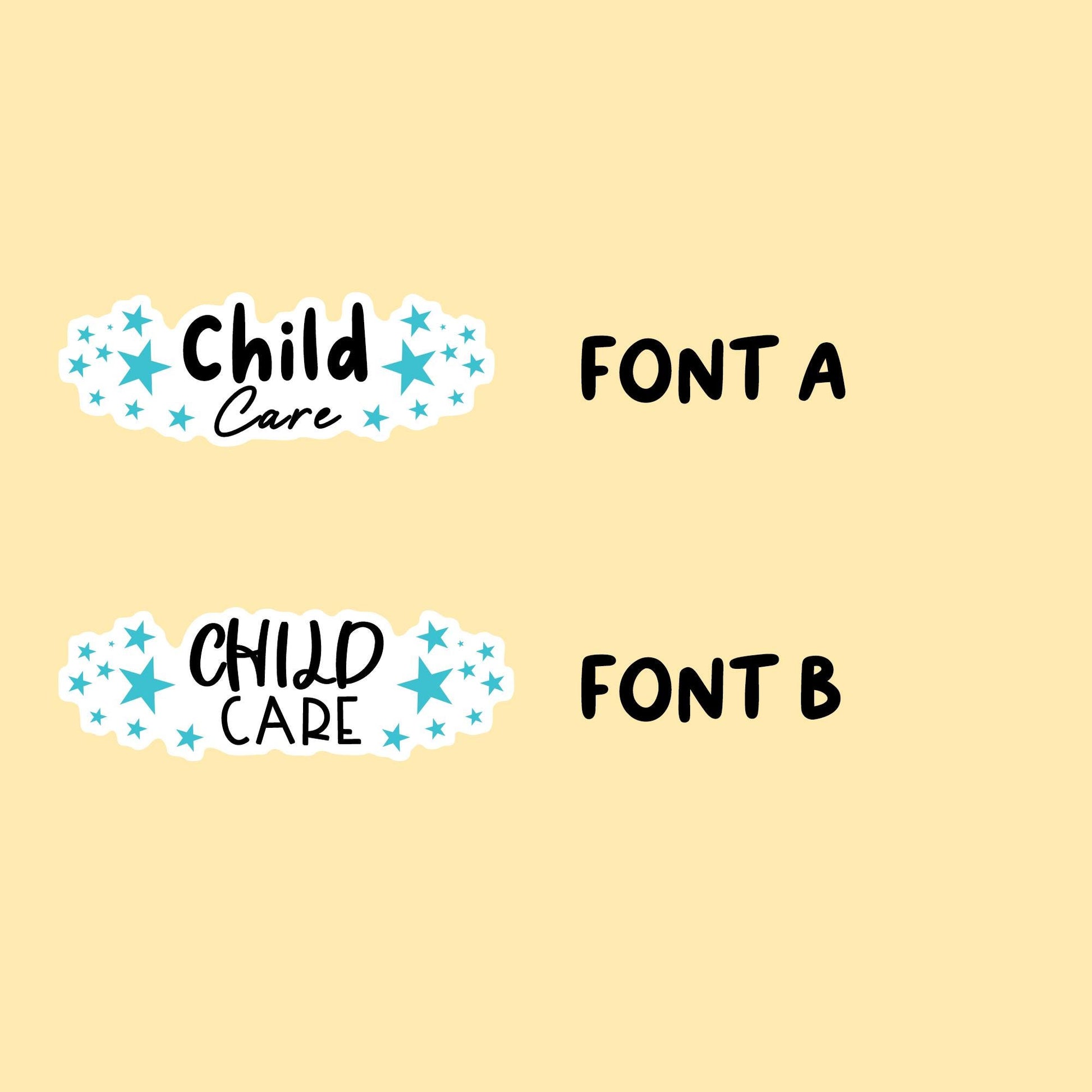 Child Care Planner Stickers | Choose from 2 fonts and multiple colors | Planner Stickers |SC020