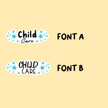 Child Care Planner Stickers | Choose from 2 fonts and multiple colors | Planner Stickers |SC020