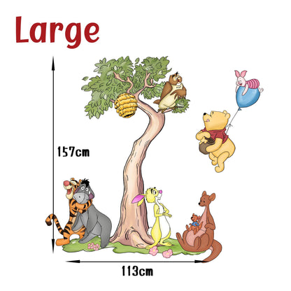 Winnie the Pooh Friends Tree Wall Decal – Large Kids Room Removable Fabric Stickerr - Wall Decal for Nursery