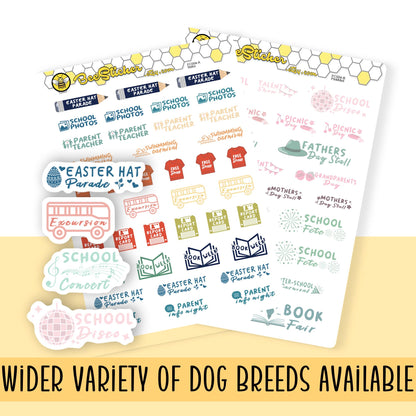 School Day Stickers  | Choose from multiple colors | Planner Stickers | FA004