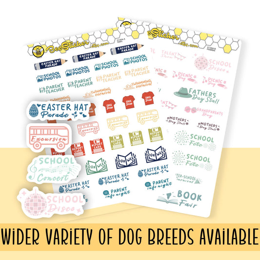 School Day Stickers  | Choose from multiple colors | Planner Stickers | FA004