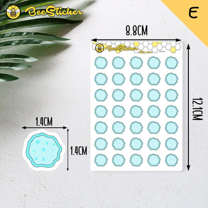 Bath puff Stickers