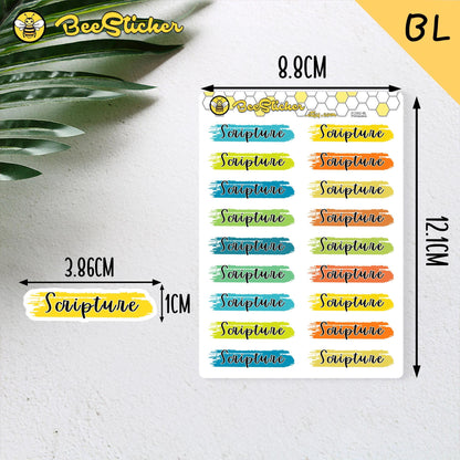 Scripture Stickers | Choose from multiple colors | Planner Stickers | FC002