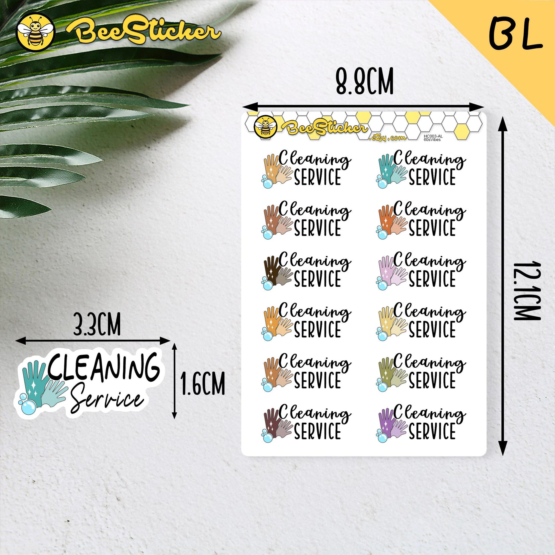 Cleaning Service Planner Stickers | Choose from 2 fonts and multiple colors | Planner Stickers |HC003