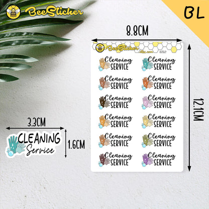 Cleaning Service Planner Stickers | Choose from 2 fonts and multiple colors | Planner Stickers |HC003