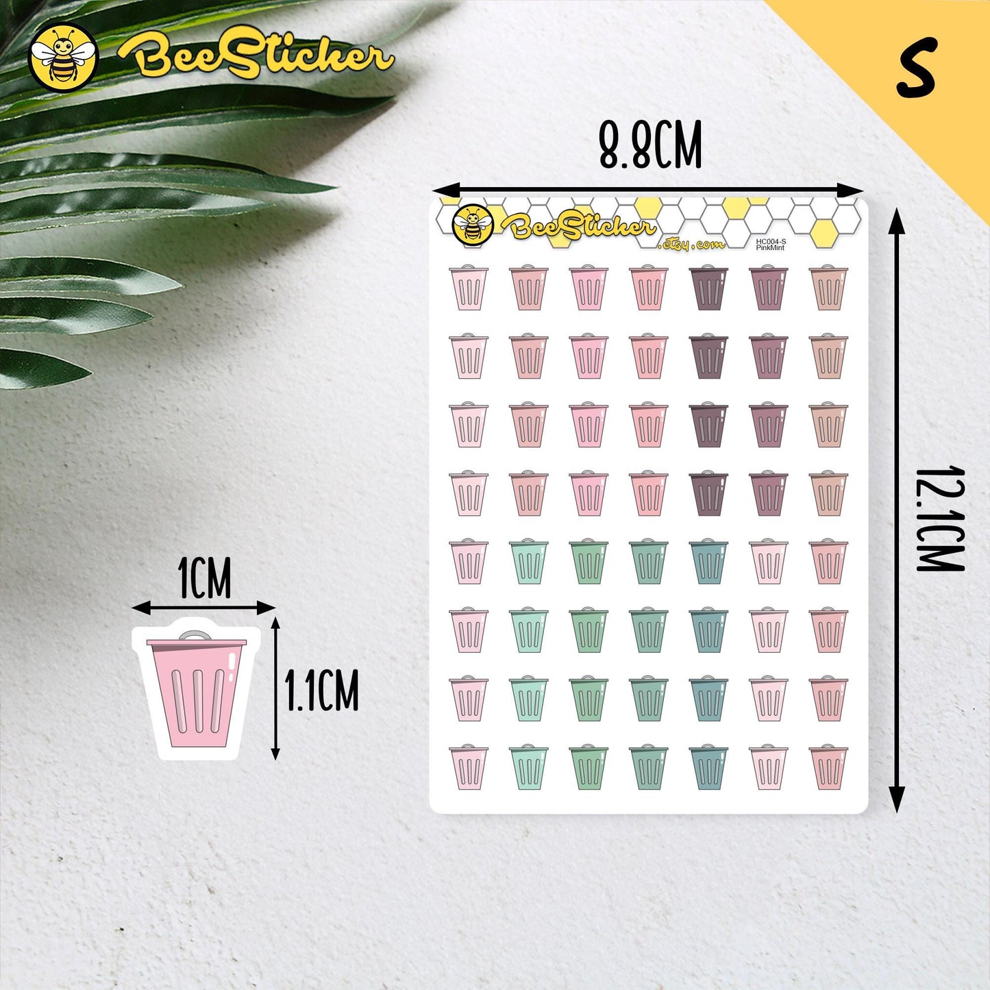Rubbish Bin Icon Planner Stickers
