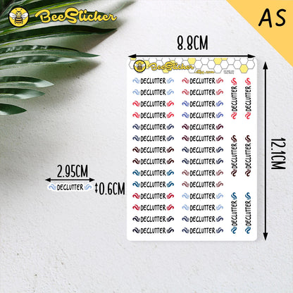 Declutter Planner Stickers | Choose from 2 fonts and multiple colors | Planner Stickers |HC005