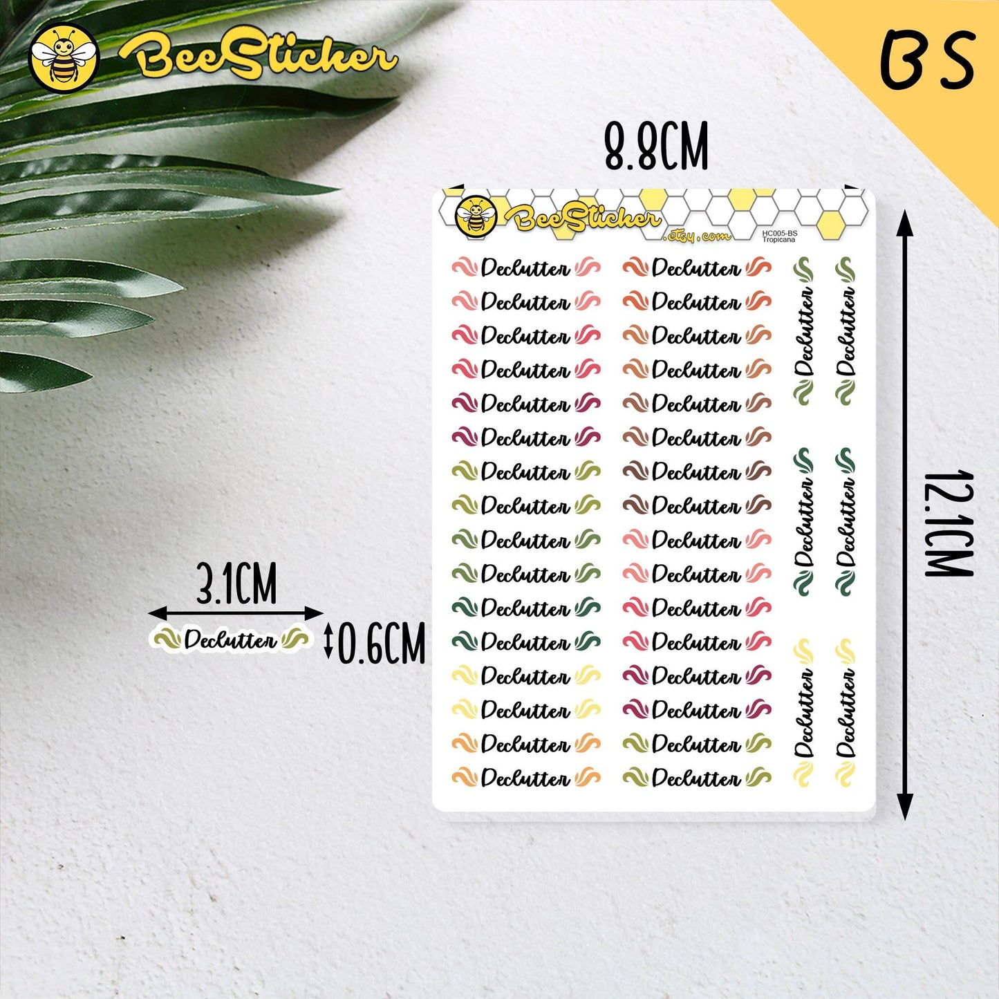 Declutter Planner Stickers | Choose from 2 fonts and multiple colors | Planner Stickers |HC005