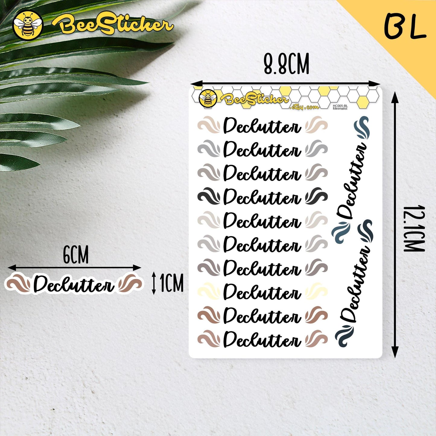 Declutter Planner Stickers | Choose from 2 fonts and multiple colors | Planner Stickers |HC005