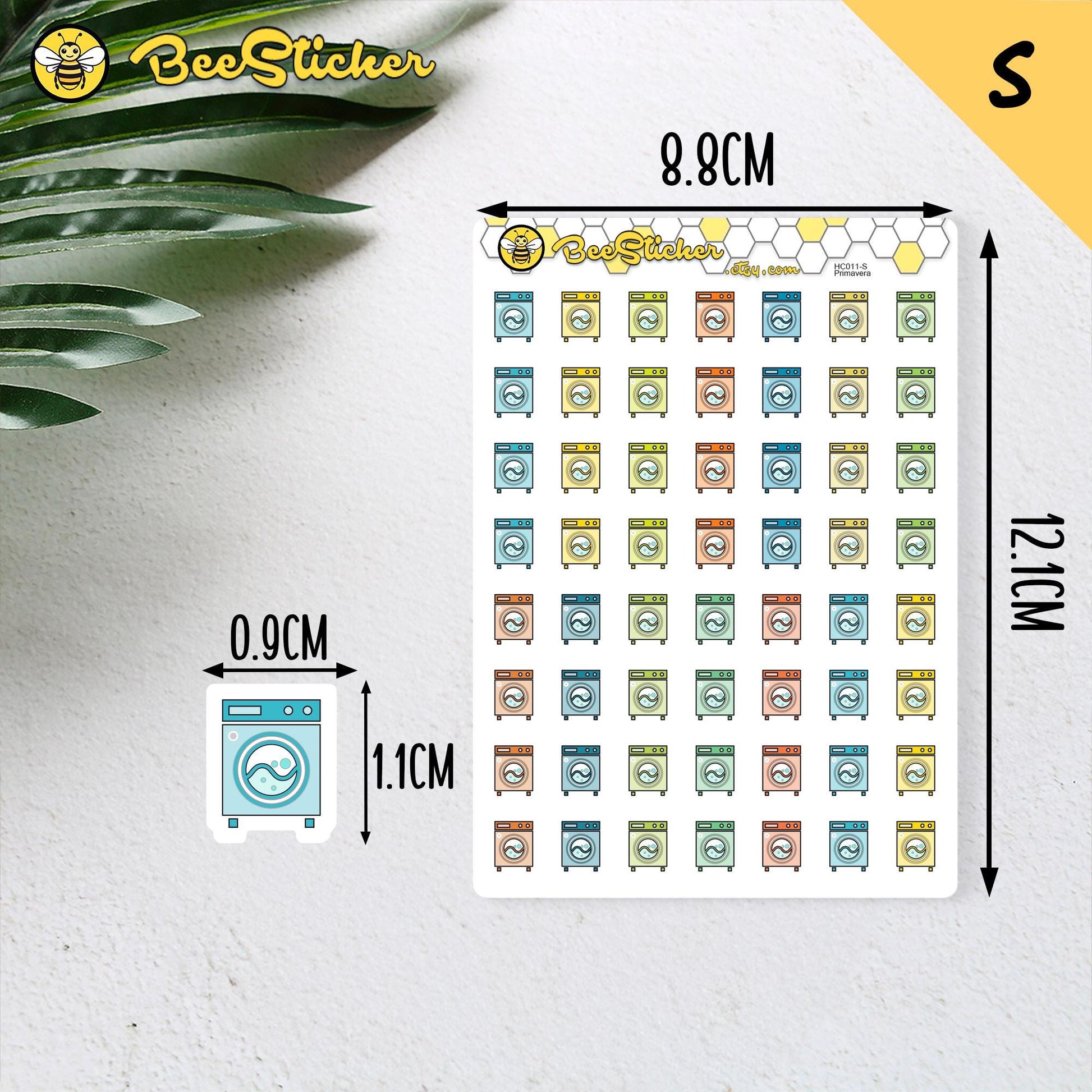 Laundry Icon Stickers | Choose from 2 fonts and multiple colors | Planner Stickers |HC011