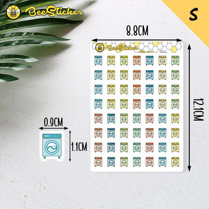 Laundry Icon Stickers | Choose from 2 fonts and multiple colors | Planner Stickers |HC011