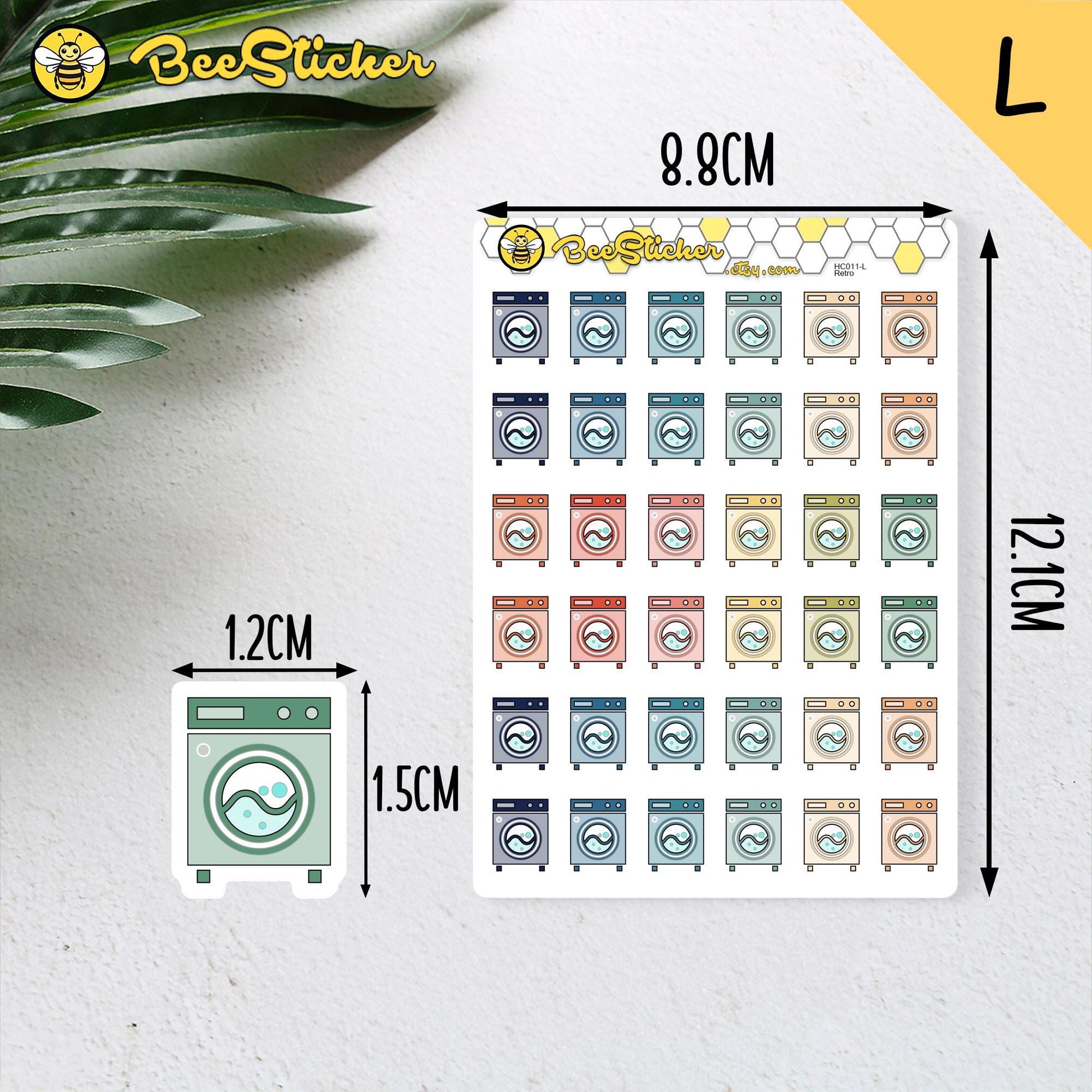 Laundry Icon Stickers | Choose from 2 fonts and multiple colors | Planner Stickers |HC011