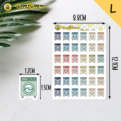 Laundry Icon Stickers | Choose from 2 fonts and multiple colors | Planner Stickers |HC011