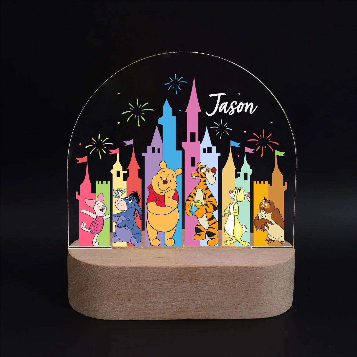 Custom Winnie the Pooh Night Light with Castle