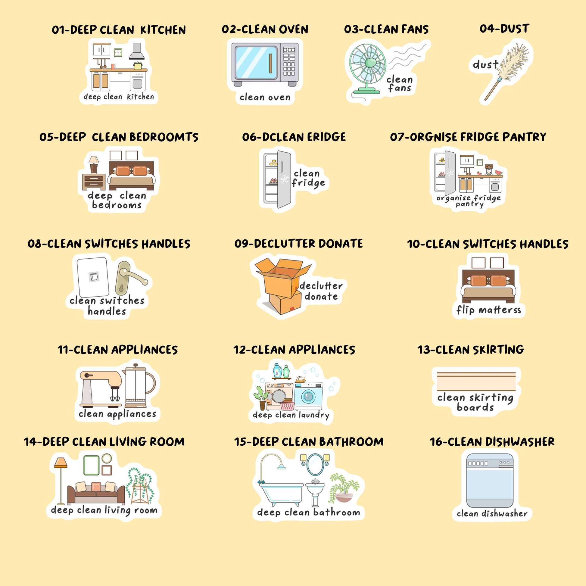 Home, Cleaning, Garden Stickers