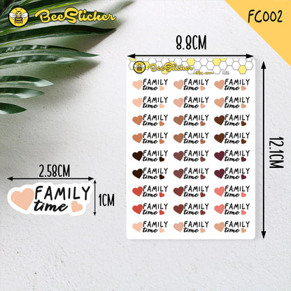 Family time Stickers | Choose from multiple colors | Planner Stickers | FA002