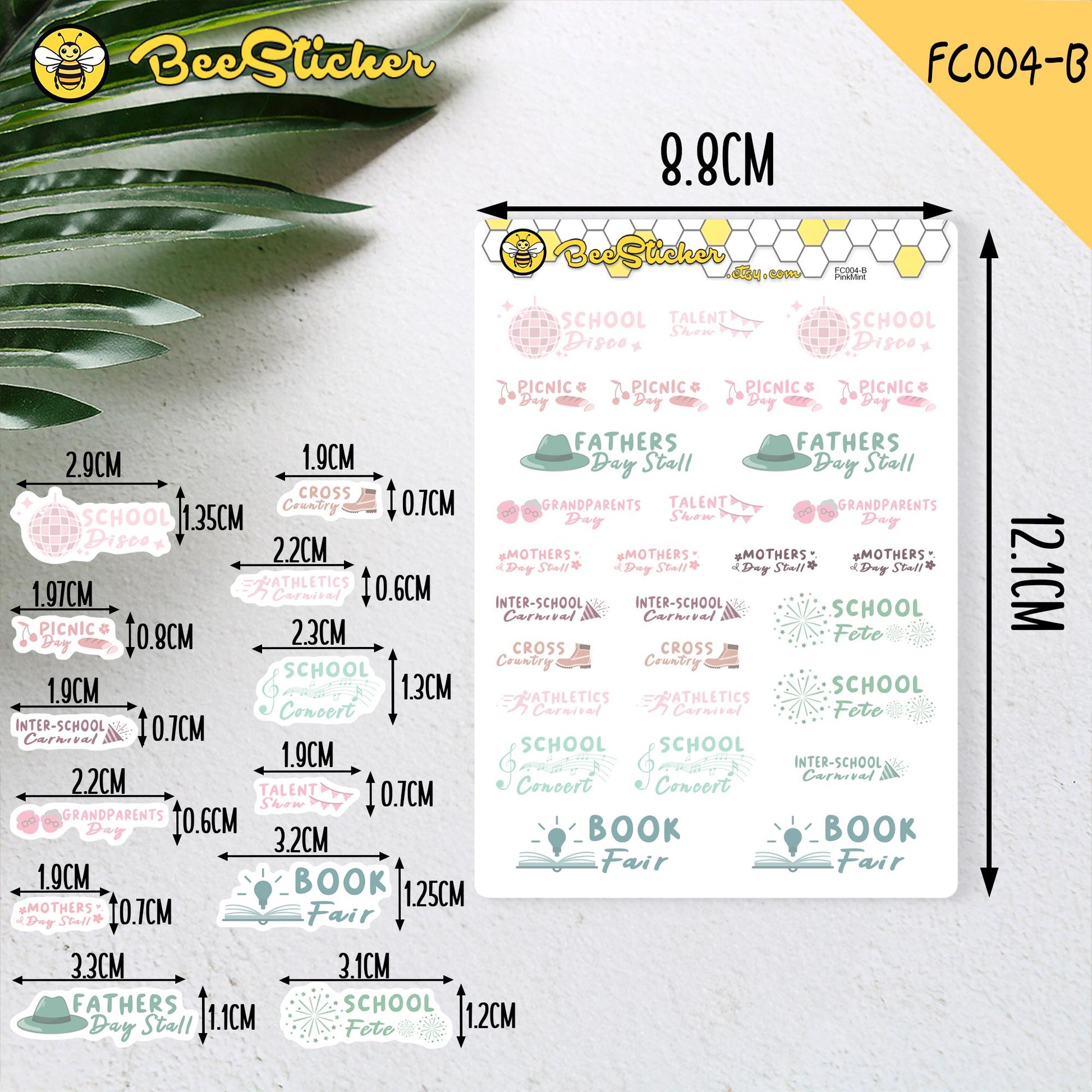 School Day Stickers  | Choose from multiple colors | Planner Stickers | FA004