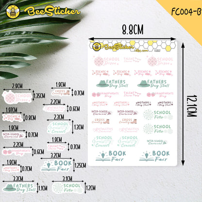 School Day Stickers  | Choose from multiple colors | Planner Stickers | FA004