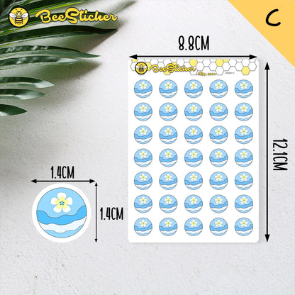 Bath puff Stickers
