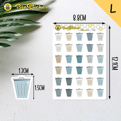 Rubbish Bin Icon Planner Stickers