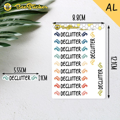 Declutter Planner Stickers | Choose from 2 fonts and multiple colors | Planner Stickers |HC005