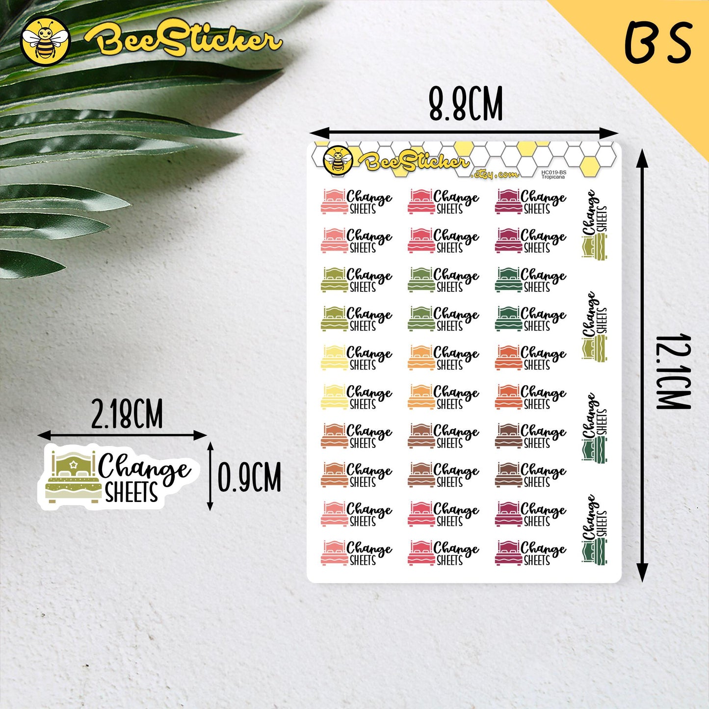 Bed Sheet Change Stickers | Choose from 2 fonts and multiple colors | Planner Stickers |HC019